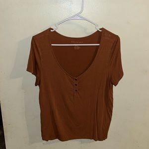 burnt orange short sleeve top